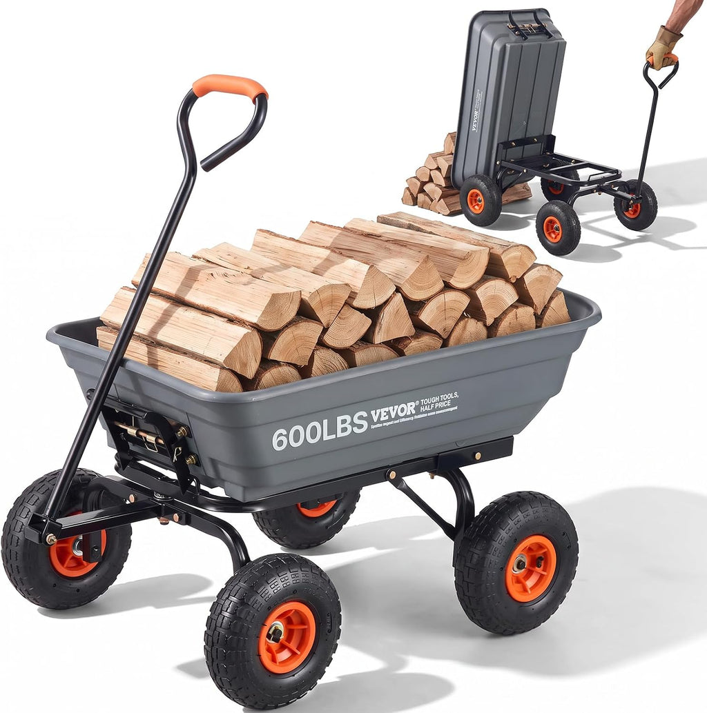 vevor poly garden dump cart 4 cu.ft. 600, main product view