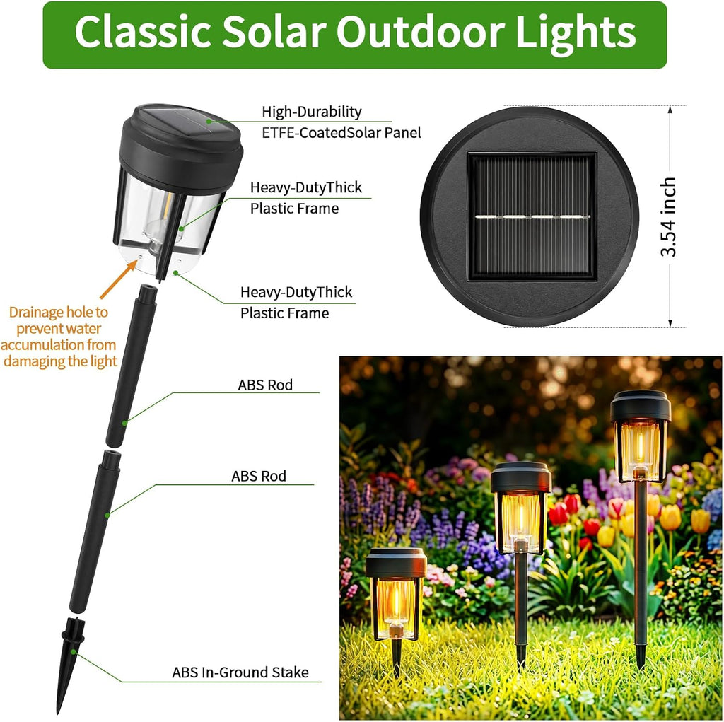 Solar Pathway Lights Outdoor, IP65 Waterproof Solar Powered Garden Lights, Auto On/Off Outdoor Light for Yard Lawn Garden Patio Walkway Driveway Landscape Lighting (10 Pack)