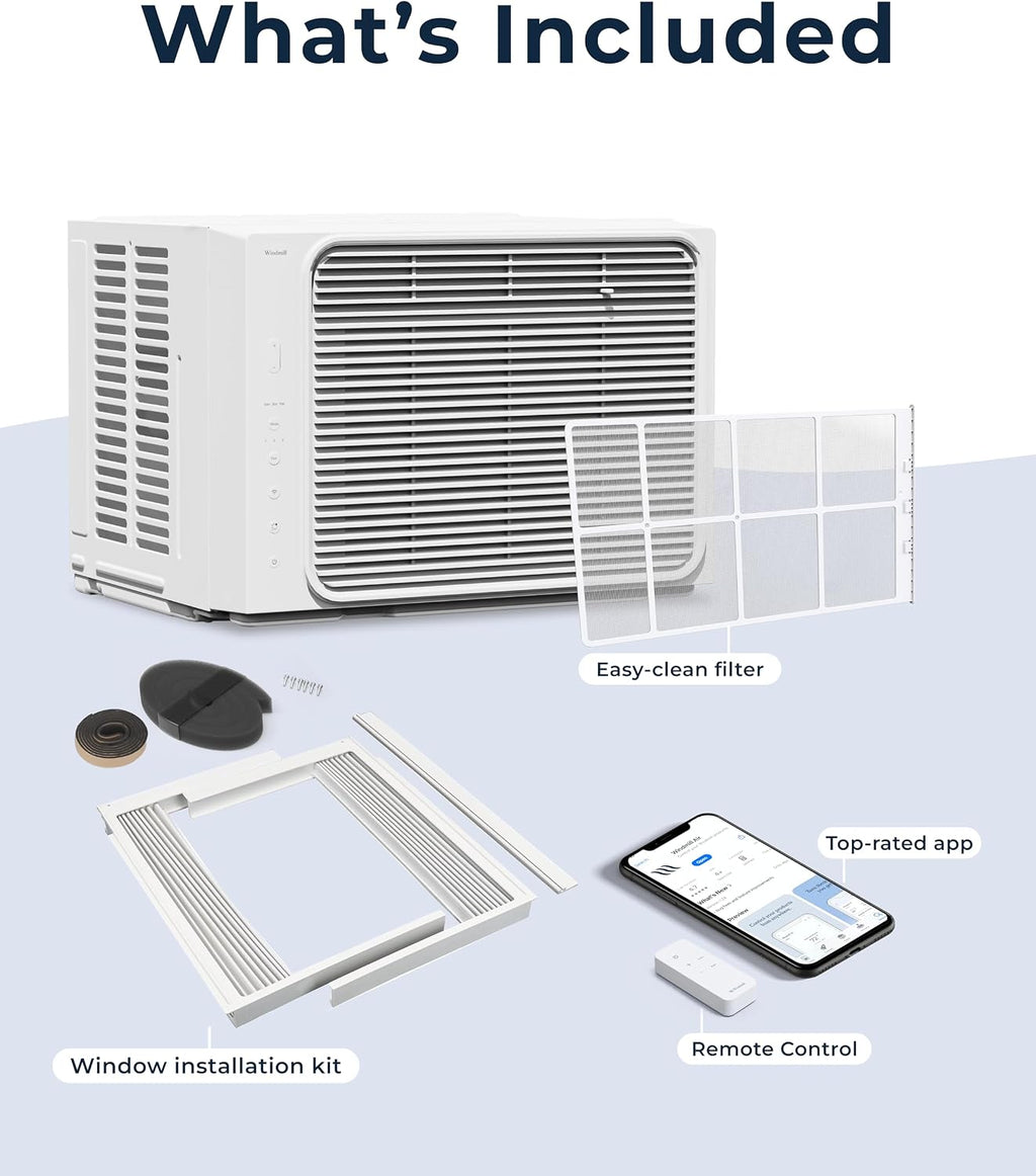 windmill 5,000 btu lite window air conditioner, cools, close-up detail