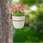 6 Pack 8 Inch Wall Flower Pot Holder Ring Plant Hanger, Metal Planter Hooks Wall Mounted Bracket Heavy Duty for Outdoor Indoor