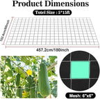 2 PCS Garden Plant Trellis Netting - Sukh 5 x 15 ft Trellis Net Polyester Trellis Netting Garden Square Mesh for Climbing Plants Fruits Vegetables VinesGrow Tents