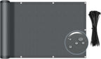 sunlax waterproof balcony privacy screen 3.3'x19.7' dark grey, main product view