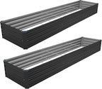 12×2×1FT(2PCS) Galvanized Raised Garden Bed Kit, Metal Planter Boxes,Large Outdoor Planters Garden for Planting Vegetables,Flowers,Herbs -Black
