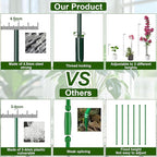 Mwellewm 6 Sets Plant Stakes 12/25/36 Inch Adjustable Plant Support Stakes Tall for Indoor Outdoor Plant Holder Stick Steel Garden Stem Pole Amaryllis Stakes with 30 Clip for Tomato Orchid Lily Flower