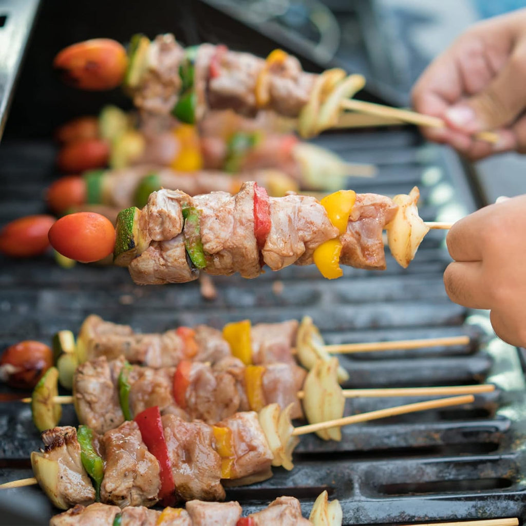 1000 PCS Bamboo Skewers, 6 Inch Food Sticks for Appetizers Fruit Kebabs | Natural Mini Wooden Skewers for Barbecue Grilling Burger Sausage, Cocktail Picks for Drinks, Long Toothpicks Tooth Picks
