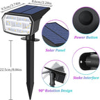 Sucolite 8-Pack Solar Spot Lights Outdoor Waterproof IP65, 3 Lighting Modes 2-in-1 Solar Landscape Spotlights for Yard, 59 LED Solar Powered Wall Lights for Garden Pathway Driveway Walkway, Multicolor
