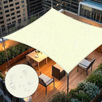 Artpuch Waterproof Sun Shade Sail, 10'x13' Cream Rectangular, UV Resistant Rain Canopy, Curved Edges Shade Cloth for Outdoor Patio, Deck, Yard (Customizable)