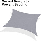 LOVE STORY Custom Size 4'x4' Silver Grey Sun Shade Sail Rectangle UV Block Canopy Patio Sail Sunshades Fabric for Outdoor Garden Carport (We Make Custom Size)