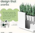 Veradek Block Series Span Plastic Planter - Tall Rectangular Planter for Indoor or Outdoor Patio/Porch | Durable All-Weather with Removable Insert Bucket | Modern Design for Plants, Flowers, Garden