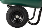 garden star 70019 garden barrow dual-wheel residential wheelbarrow, close-up detail
