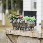 Newman House Studio Resin Sheep Planter Succulent Pot - Creative Animal Garden Pots for Home Garden Office Desktop Decoration 13 * 7.2 * 5.5 Inch
