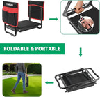 TomCare Garden Kneeler and Seat 10.64” Wider Larger Soft Kneeling Pad Garden Bench with 2 Large Tool Pouches Heavy Duty Garden Stool Foldable Tools Gardening Gifts for Women Men Gardeners,Black