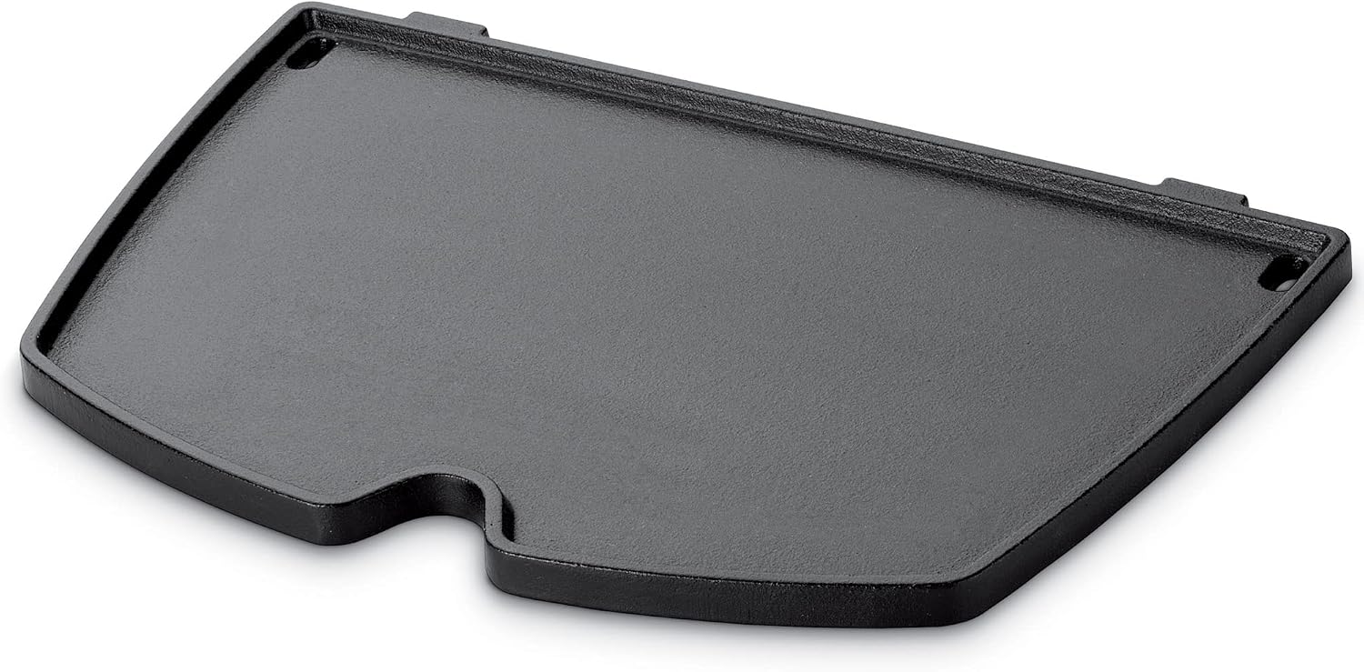 Weber® Q Griddle for Q 100/1000 Series | Porcelain‑Enameled Cast‑Iron Griddle, Superior Heat Retention, Easy‑Clean Surface, No‑Spill Rim, Grill Accessory