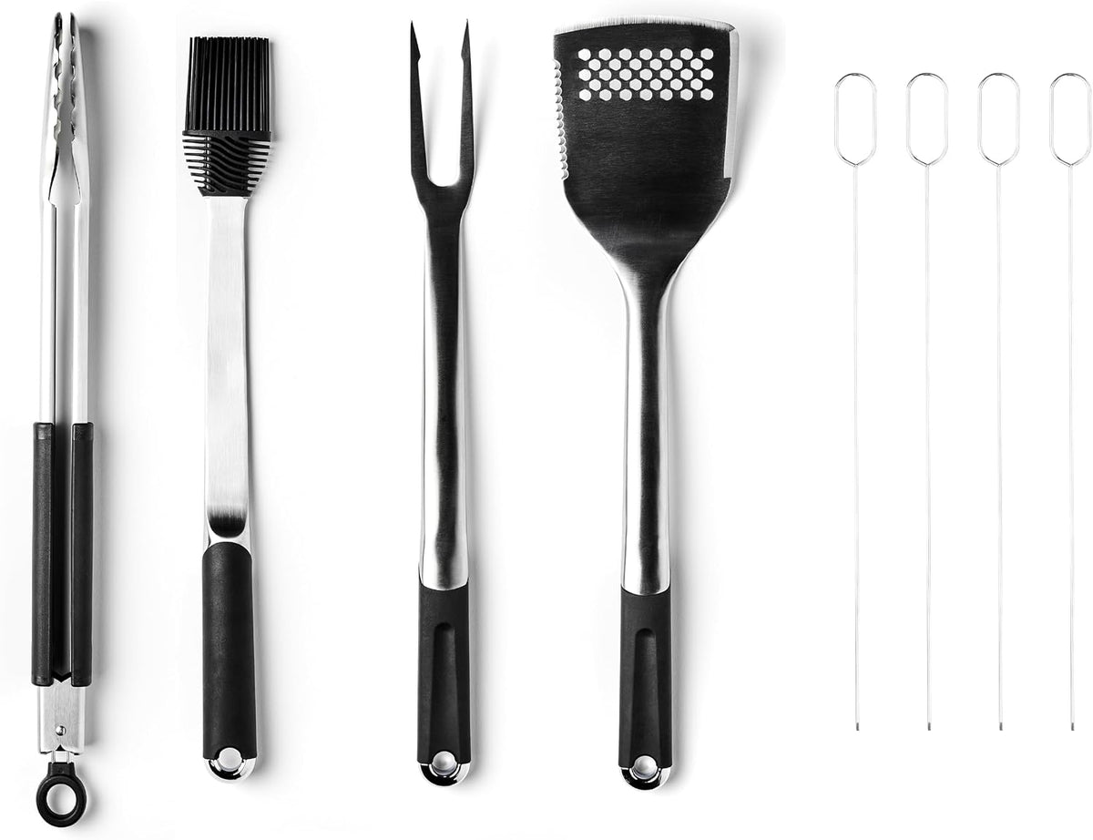 hexclad 8pc bbq tool set with spatula, tongs, main product view