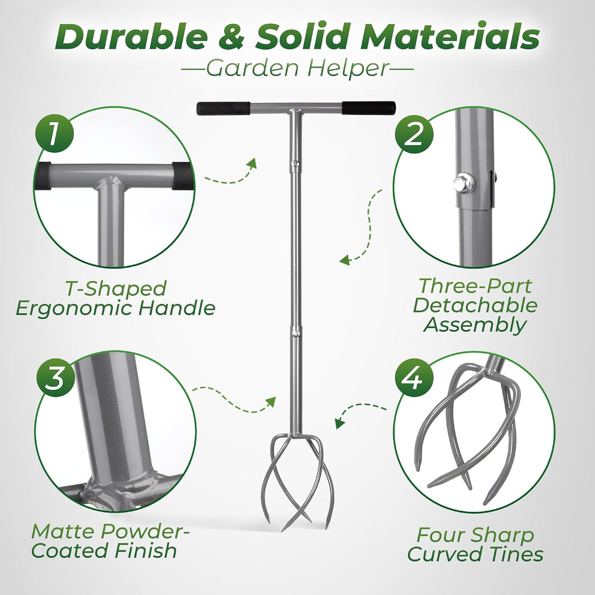 walensee twist tiller with large steel claw for, front angle view