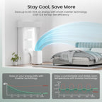 zafro smart inverter portable air conditioners, 14000 btu, front angle view