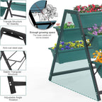 Vertical Garden Planter, Raised Garden Beds Outdoor with Drainage System for Vegetables, Flowers, Herbs, Sturdy Planters for Outdoor Plants (Green, 39.6 X 25.6 X 30.7 Inch)