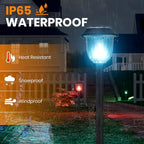 AOSEA Christmas Solar Pathway Lights Outdoor Waterproof, Solar Powered Garden Lights, Christmas Decor Garden Lighting for Yard, Patio, Landscape, Pathway (RGB Flash Mode Only, 10 Pack)