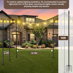 4 Pack String Light Poles for Outdoor,Metal Light Hanging Pole Outside with Fork,Light Stand for Patio, Pergola, Garden, Backyard, Yard, Camping Party (4 Pack)