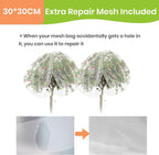 large 10x10ft fruit tree netting with zipper drawstring, package contents