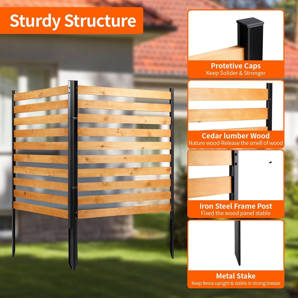 svarog 3 panels outdoor privacy screen fence panels,wood shown in use