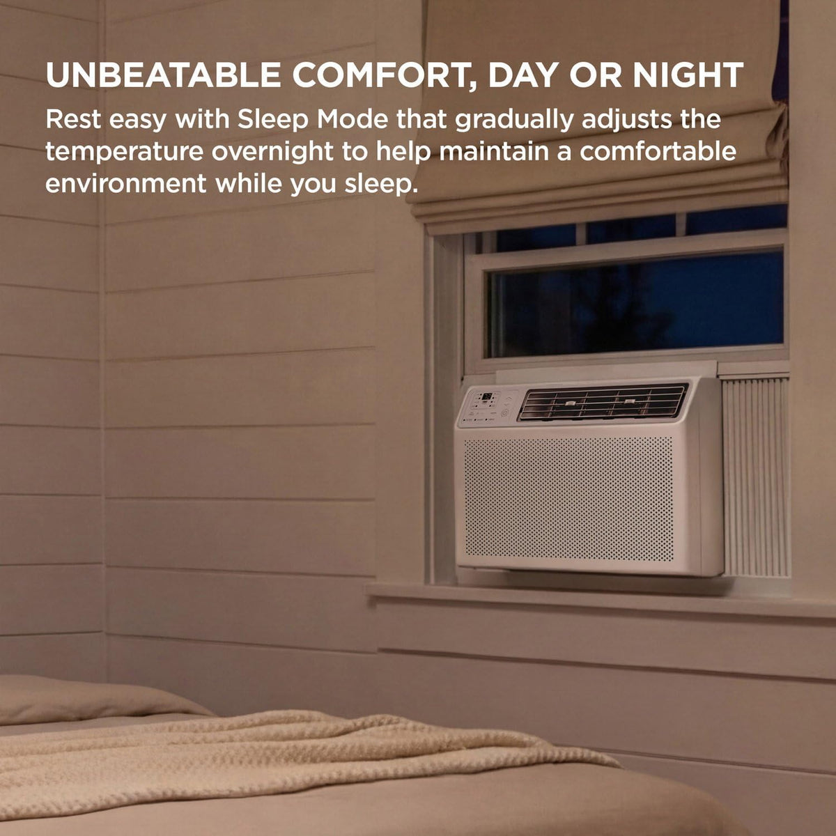 tcl 10,000 btu smart window air conditioner, fan on a desk or shelf