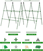 2 Pack Cucumber Trellis, Garden Trellis for Climbing Plants Outdoor, A-Frame Cucumber Trellis for Raised Bed, Plant Grow Support for Tomato, Squash, Vegetable, Flower(33"x47"x2Pcs)