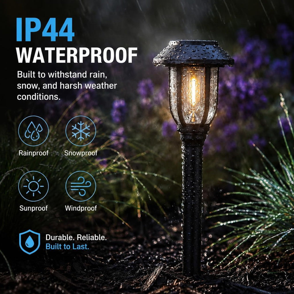 Solar Lights Outdoor 12 Pack, Solar Pathway Lights Warm White, Waterproof Auto On/Off Solar Powered Garden Lights for Yard Landscape, Walkway, Path, Driveway Decor