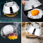 Leonyo 12-9-6.5" Melting Dome Griddle & Stainless Steel Smash Burger Press | For Kitchen, Outdoor & Indoor Flat Top Grill Griddle Tools