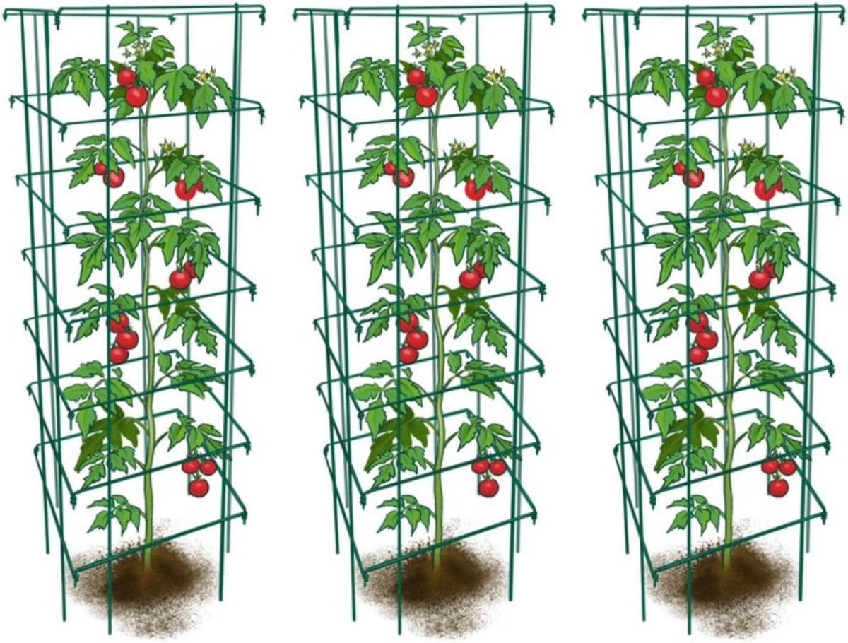 happy trees large heavy duty folding tomato cages, main product view