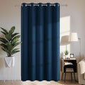 Joydeco Blackout Patio Sliding Door Curtains 90 Inches Long, Grommet Privacy Room Divider Curtains, Extra Wide Thermal Blackout Drapes for Bedroom Living Room (Navy Blue, 70Wx90L, 1 Panel)
