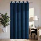 Joydeco Blackout Patio Sliding Door Curtains 90 Inches Long, Grommet Privacy Room Divider Curtains, Extra Wide Thermal Blackout Drapes for Bedroom Living Room (Navy Blue, 70Wx90L, 1 Panel)