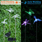 OxyLED Solar Garden Stake Lights 6 Pack Outdoor LED Figurine Lighting Color Changing Waterproof Solar Hummingbird Lights Butterfly Dragonfly for Patio Yard Pathway