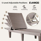 Outdoor Chaise Lounge Set of 2, Adjustable Pool Lounge Chair with 5 Positions Backrest, Waterproof Sun Loungers for Garden Pool Beach Patio Deck Sunbathing