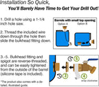 Brass Rain Barrel Spigot Kit. Lead-free Compliant. 3/4 Inch Quarter Turn Ball Valve. Rain Barrel Kit For Any Including 5 55 Gallon Drum Spigot Bucket, with Bulkhead Fitting, Tape