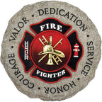 Spoontiques Firefighter Stepping Stone - Garden Décor - Decorative Stone for Patio Home Lawn and Yard