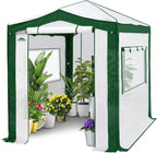 eagle peak 8x6 walk in pop up greenhouse shown in use