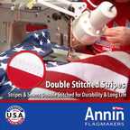 annin flagmakers (2270) solarguard nyl-glo american flag showing dimensions