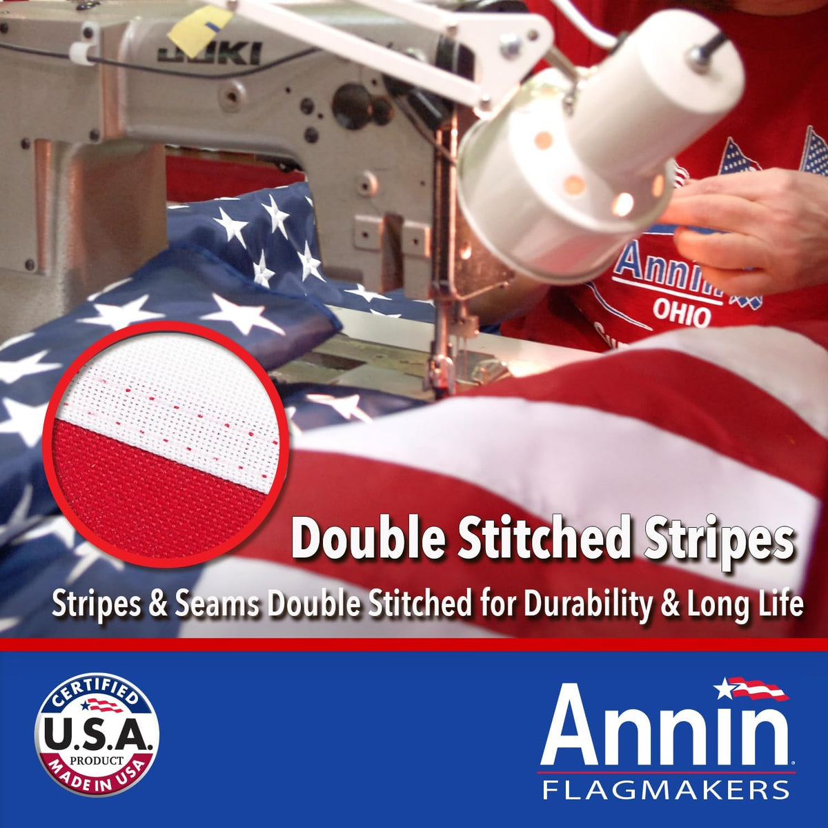 annin flagmakers (2270) solarguard nyl-glo american flag showing dimensions