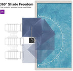 PURPLE LEAF Patio Umbrella 9' X 9' Rectangle Cantilever Umbrella Large Aluminum Outdoor Umbrellas with 360-degree Rotation & UPF40+ Premium Fabric for Deck Pool Garden Yard, Ocean Slate