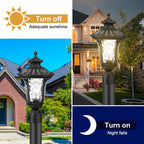 Outdoor Post Lights Fixtures, 18'' Medium Black Aluminum Waterproof and Anti-Rust Pole Lantern Lighting Fixture for Walkway, Patio, Porch