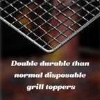Grill Topper, 10 Pcs Disposable Grill Grates, 11.8 x 15.7 Inch Baking Rack | Toss after one cook, no scrub brush, fine grid holds small bites, galvanized iron mesh fits charcoal, gas, smoker grates