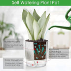5 Pack Self Watering Pots for Indoor Plants, 4" + 5.5" Decorative Planters for Indoor Plants, Easy-Care Pots for African Violet, Orchid, Snake Plant, Herbs
