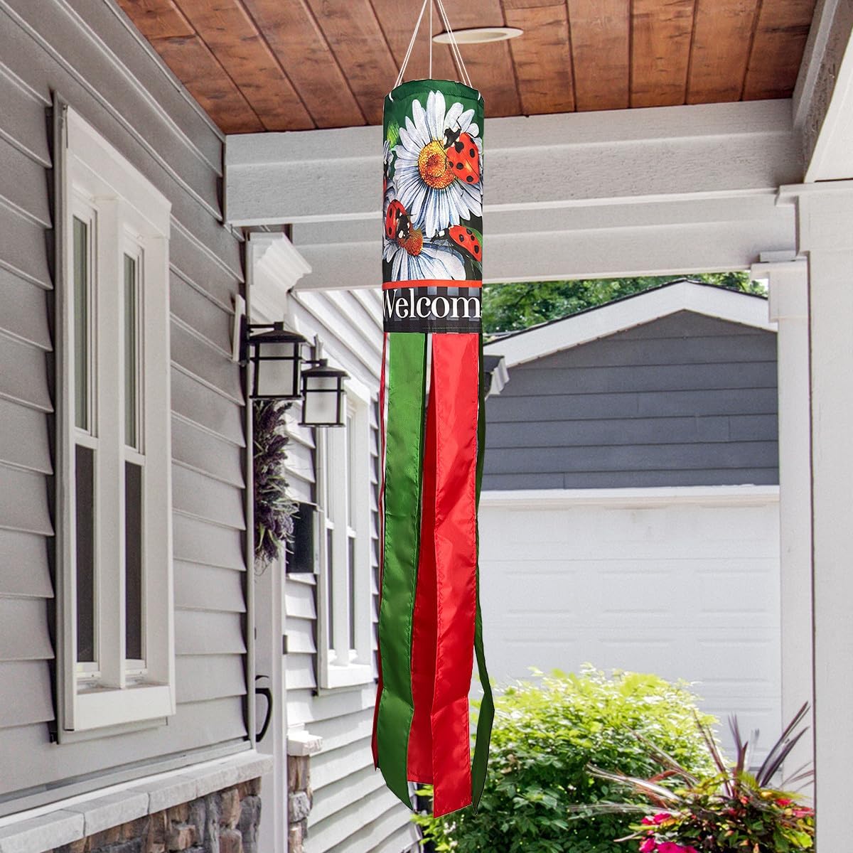 Briarwood Lane Summer Ladybugs and Daisies Windsock Wind Twister 40x6 for Summer Wind Spinner