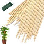 120 PCS Bamboo Plant Stakes 18 Inch, Wood Plant Support for Gardening for Potted Floral Plant, Indoor Wooden Sign Posting Garden Stick, Crafts Sticks with 120 PCS Wires(4")