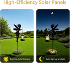 Solar Fairy Garden Stake Decorative Lantern Outdoor Waterproof, 2-Pack Solar Courtyard Lawn Decorative Lights, Outdoor Garden Statue Lights (Multicolour)