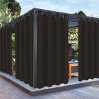 PureFit Outdoor Curtains for Patio Waterproof Weatherproof, UV Resistant Outside Curtains for Gazebo, Front Porch, Pergola, Sun Blocking Privacy Curtain, 52W x 84L inch, 1 Panel, Chocolate