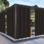 PureFit Outdoor Curtains for Patio Waterproof Weatherproof, UV Resistant Outside Curtains for Gazebo, Front Porch, Pergola, Sun Blocking Privacy Curtain, 52W x 120L inch, 1 Panel, Chocolate