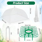 6 Sets Strawberry Plant Support with Mesh Plant Cover,Strawberry Growing Racks Sets with Iron Plant Nails and Storage Bag for Garden Strawberry Vegetables(White Net - Square)