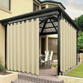 BONZER Outdoor Curtains for Patio Waterproof Thick Privacy Wide Grommet Light Filtering Outside Curtains for Porch Pergola Gazebo Deck, 1 Panel, 110W x 120L inch, Cream